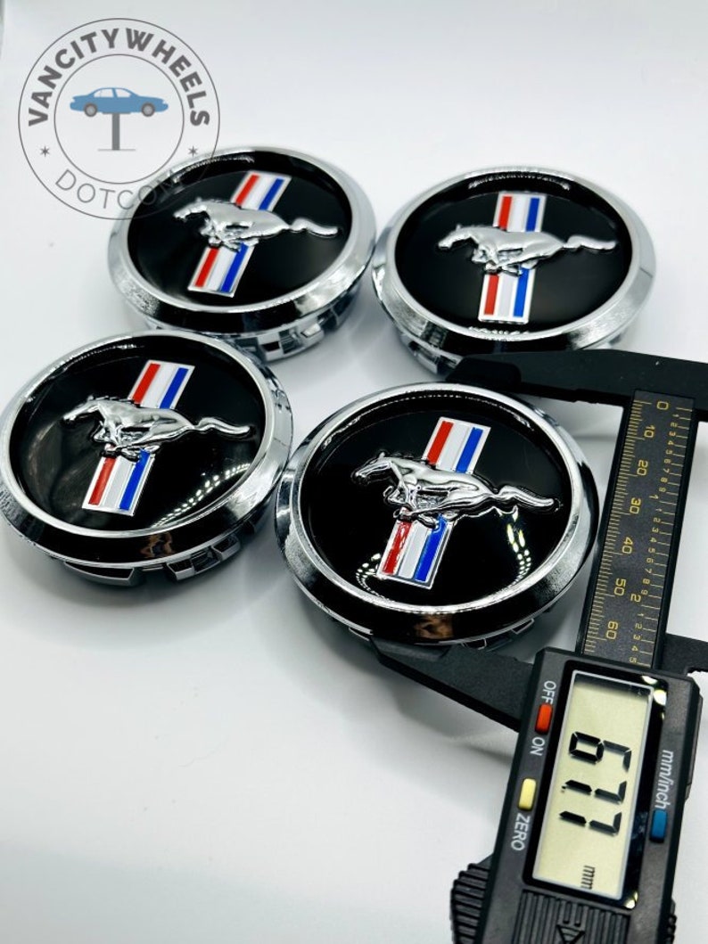 Exclusive Ford Mustang Wheel Caps, Set of 4 Black Ford Mustang Alloy