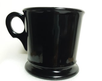 Vintage Black Amethyst Glass Mug, J.V. Co. Inc., 3.5" high, Halloween Coffee Shaving