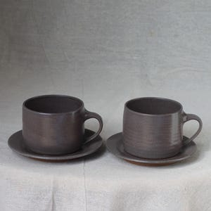 Handmade Ceramic coffee cup set / cup with saucer (260ml)