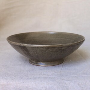 Handmade Ceramic Breakfast Bowl: Lead-Free Glaze, Food Safe Rustic Grey
