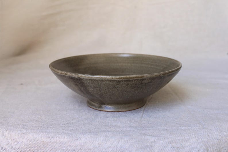 Handmade Ceramic Breakfast Bowl: Lead-Free Glaze, Food Safe Rustic Grey