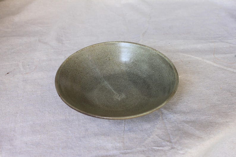 Handmade Ceramic Breakfast Bowl: Lead-Free Glaze, Food Safe Sandy blue