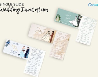 Single Slide Wedding Invitation Template Editable in Canva