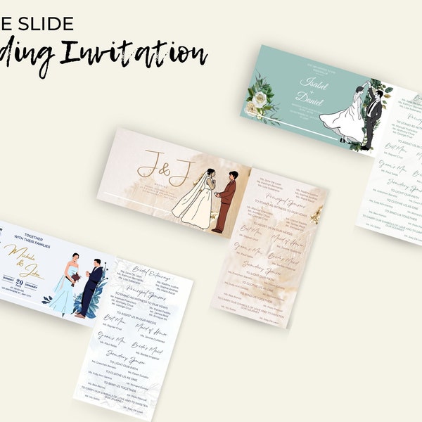 Single Slide Wedding Invitation Template Editable in Canva