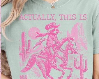 Camiseta de rodeo, camiseta sarcástica de estilo country, divertida camiseta western de moda, camiseta de mapache para mujer, regalo divertido para futura novia