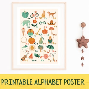 Buchstaben Poster für´s Kinderzimmer, Buchstaben Poster, Buchstaben Wand Illustration, Kinderzimmer Dekor, Kinderzimmer Dekor