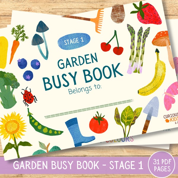 Spring Busybook Printable Quiet books Toddler Activities Morning Busy Book Montessori Homeschool Resources Preschool Pre-K Kids gift