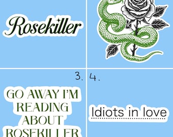 Rosekiller Themed Stickers | All The Young Dudes | Barty | Evan | Jegulus | 70’s dead gay wizards Customisable Finish | Laptop Stickers |
