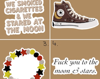 Wolfstar Themed Stickers | All The Young Dudes | Moony | PadFoot | Jegulus | 70’s dead gay wizards Customisable Finish | Laptop Stickers |