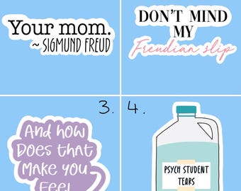 Psychology Student Starter Pack Stickers | Psych | College | University | Customisable Finish