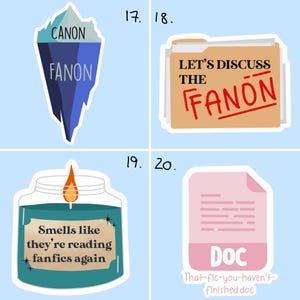 Pegatinas temáticas de fanfiction / Ao3 / Romance oscuro / Kudos / Acabado personalizable / Pegatinas para portátil / imagen 5