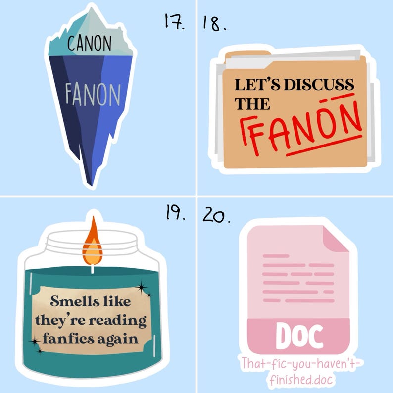 Pegatinas temáticas de fanfiction / Ao3 / Romance oscuro / Kudos / Acabado personalizable / Pegatinas para portátil / imagen 5