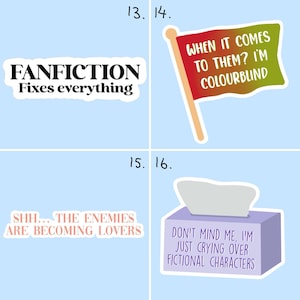 Pegatinas temáticas de fanfiction / Ao3 / Romance oscuro / Kudos / Acabado personalizable / Pegatinas para portátil / imagen 4