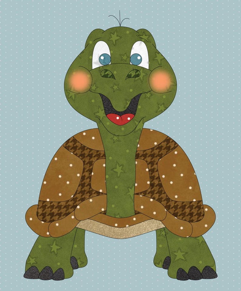 Baby Turtle Applique Kit: Precut Fused Fabric, Beginner Sewing Project ...