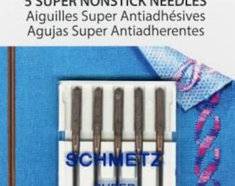 Schmetz Super Nonstick Needles | Size 80/12 | Pack of 5 Sewing Machine Needles