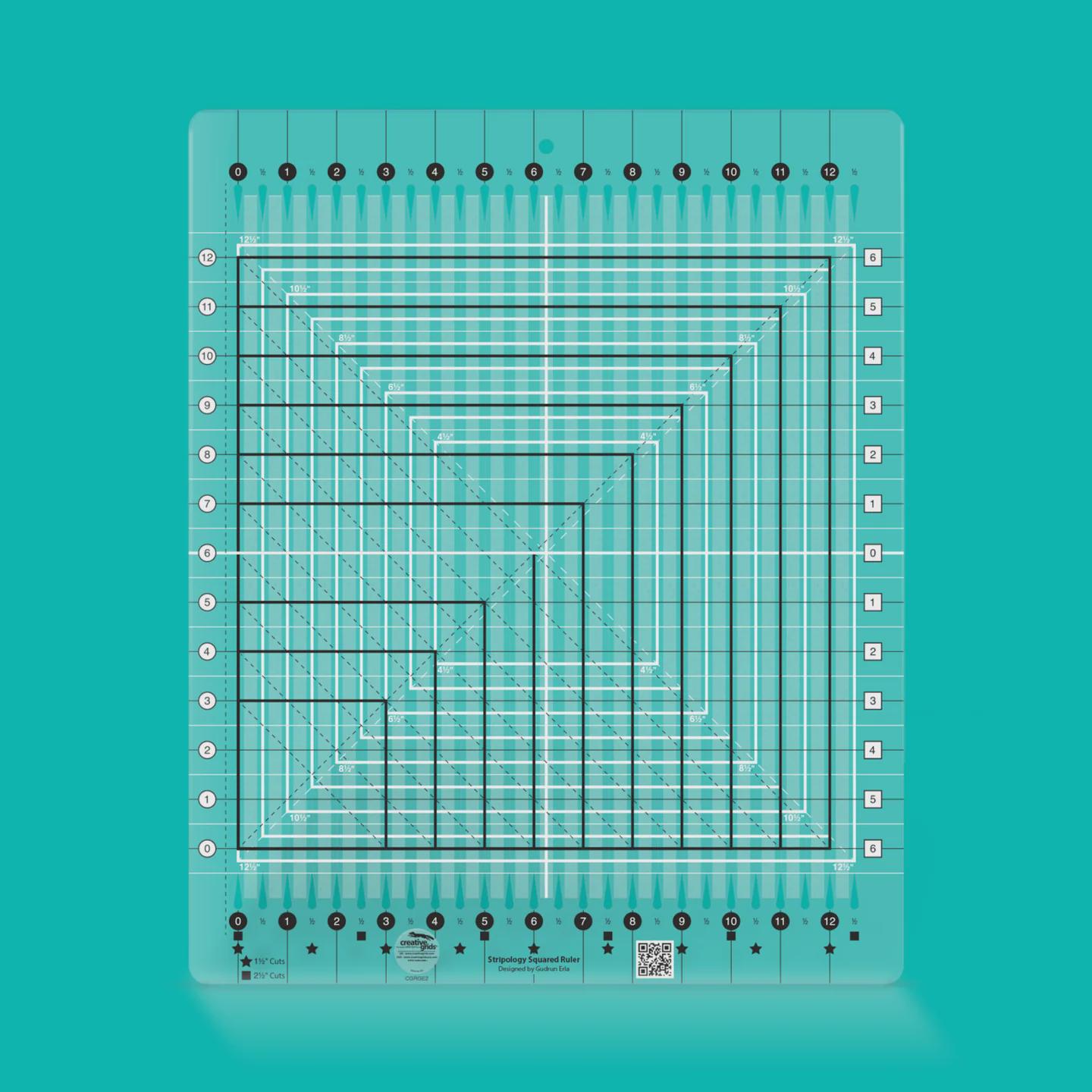 Numbers Slotted Ruler Stripology Squared Quilt Ruler | Creative Grids | Slotted Cutting Guide ...