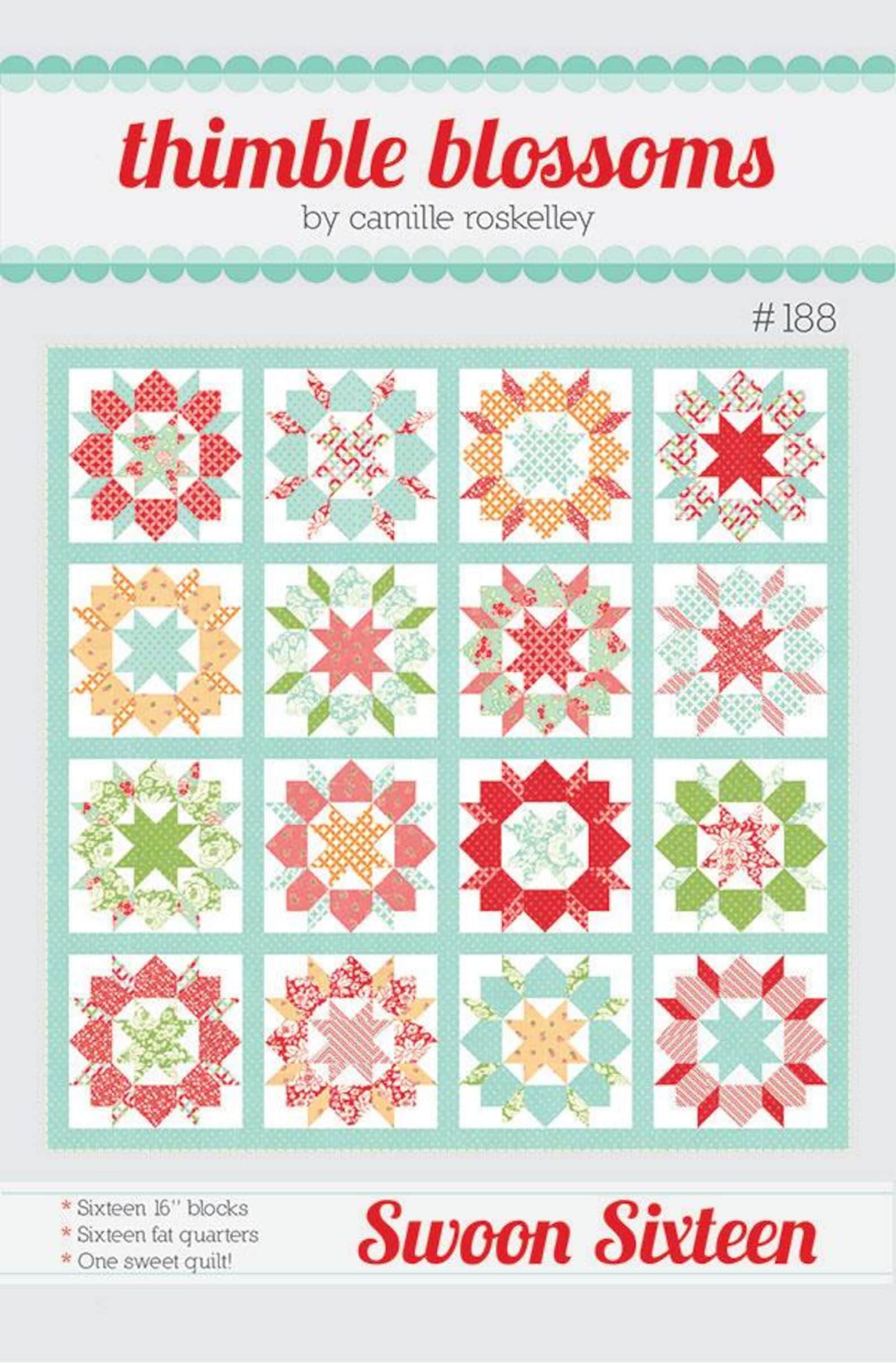 16+ Contemporary Sewing Patterns Swoon Sixteen Quilt Kit With Pattern and Fabric | Features Cottage