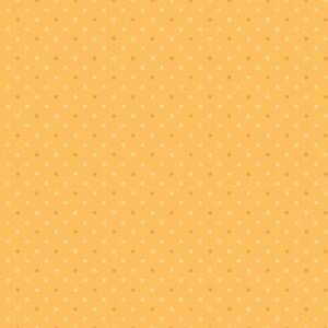 May include: A seamless pattern featuring a golden-yellow background adorned with a repeating pattern of small, white and light-brown floral shapes. The design is evenly spaced, creating a consistent and visually appealing texture.