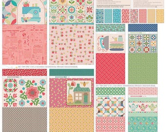 Lori Holt Farmer’s Daughter Zippy Bags Panel | Farmhouse Retro Bag Project Panel  DIY Zipper Bags