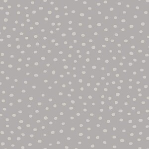 May include: A gray background with a pattern of irregularly shaped white dots. The dots are scattered across the surface, creating a textured appearance. The design is simple and modern, suitable for various applications.