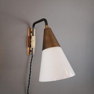 Mid-Century Inspired Reproduction Plug-In Swinging Reading Wall Lamp