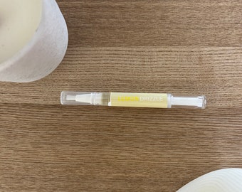 Lemon drizzle scented cuticle oil, 3ml pen, handmade, nail growth, cruelty free, vegan, nail stimulator, summer scented