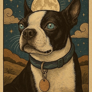 Benutzerdefinierte Tarot Tierportrait | Personalisierte Haustier-Tarot-Kartenkunst | Mystische Hunde & Katzen Illustration | Spirituelles Tier Geschenk