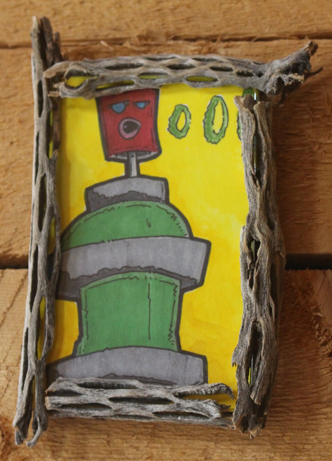Spray Can Graffiti Art: Original Mixed Media in Cholla Cactus Frame ...