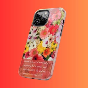 Custom Bible Verse Phone Case Christian Floral iPhone Samsung Case Gift for Women Scripture Personalized Faith Tough Cover