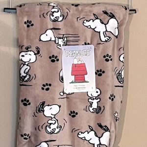 Peanuts Snoopy and Woodstock Tan  Throw Blanket