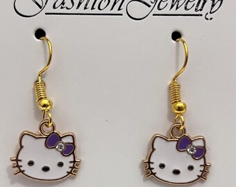 Hello Kitty Earrings Purple