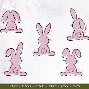 Bunny Svg, Eastern Bunny Pattern cut Cricut Silhouette, Bunny Bundle Digital, Bunny Printable dxf/eps/png, Rabbits Svg Bundle, Rabbit Vector