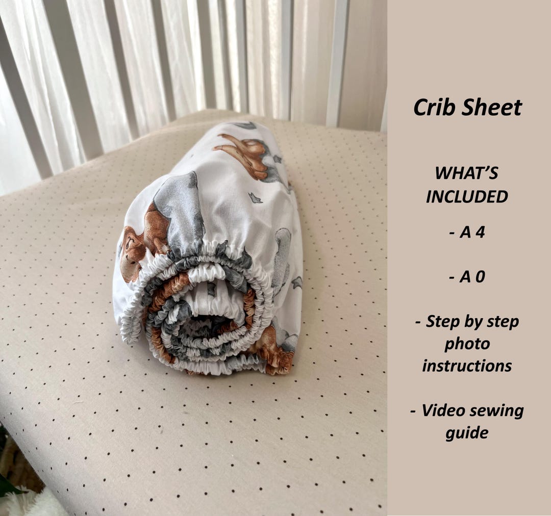 Crib Sheet PDF Sewing Pattern, 2 Size Baby and Toddler Bed Fitted Sheet ...