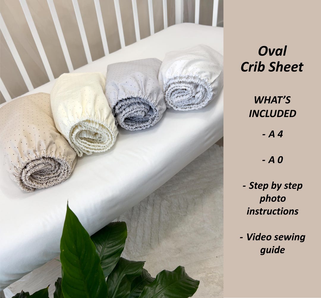Oval Crib Sheet 2 Size Sewing Pattern PDF, DIY Baby Bedding, Fitted ...