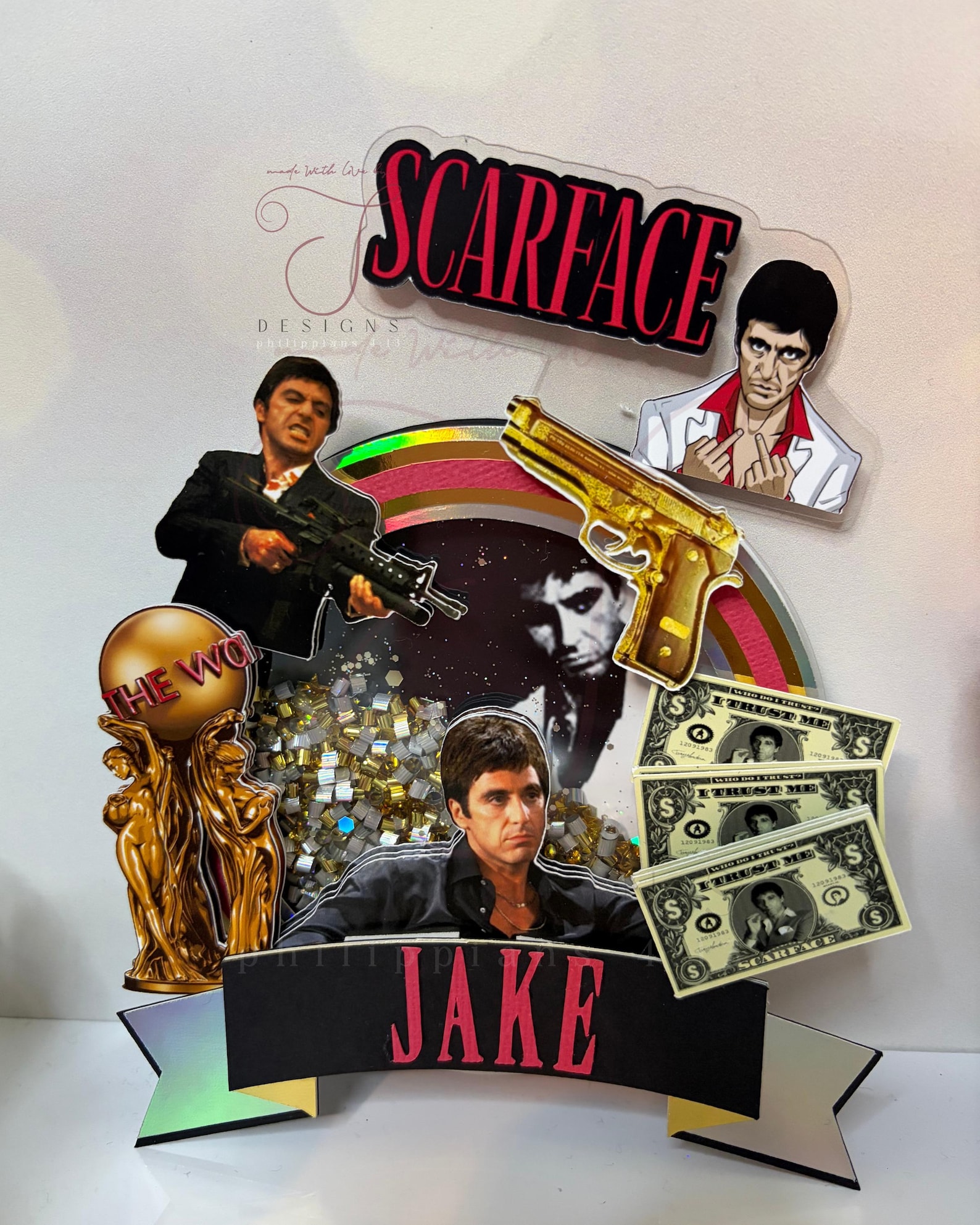 Scarface Cake Topper | Custom Name, Gangster Theme Birthday Decor - Etsy