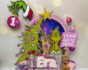 Topo de Bolo do Grinch | Decoração Personalizada para Festa de Aniversário de Natal