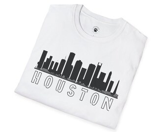 Houston Skyline T-shirt, Houston shirt, Houston T-shirt, skyline T-shirt, zacht T-shirt, zacht shirt, shift voor hem, shirt voor haar