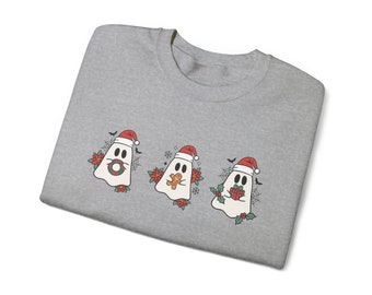 Christmas Ghost Sweatshirt, Funny Ghosts Crewneck, Spooky Christmas Sweatshirt, Spookmas Crewnecks, Goth Christmas Crewneck, Xmas Clothing