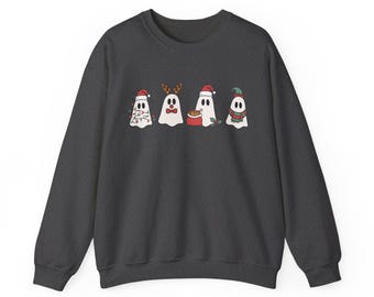 Christmas Ghost Sweatshirt, Funny Ghosts Crewneck, Spooky Christmas Sweatshirt, Spookmas Crewnecks, Goth Christmas Crewneck, Xmas Clothing