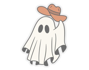 Cowboy Hat Ghost Sticker, Cowboy Ghost Sticker, Ghost With Cowboy Hat Sticker, Ghost Sticker