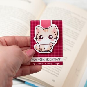 Kawaii Style Cat Magnetic Bookmark Back to School Page Clip Kawaii Bookmark Cat Page Clip Magnetic Bookmark Gift Kawaii Lover