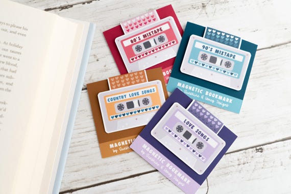 Magnetic Bookmark Page Clip Cassette Tape Nostalgia Bookmark Cassette Tape Vintage Page Clip Magnetic Bookmark Gift 80's Lover