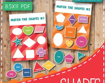 Shape Matching Game | Toddler Learning Activity (PDF)