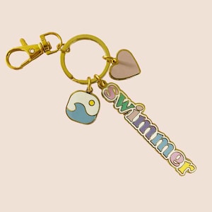 Swimmers Charm Keyring, Swimming Keychain, Swimming accessories, Girl Swimmer, Swimming gift, Swimming keyring, Swimming memorabilia