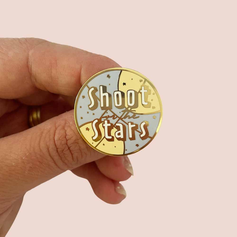 Shoot For The Stars, Basketball Enamel Pin, Basketball Gift, Basketball Accessories, Girls Basketball Gift, Motivational Enamel Pin