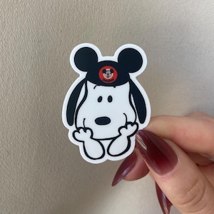 Dog with Mickey Mouse Ears Hat Stickers, Disneyland Disneyworld Puppy Decals, Disney Lover Gift, Laptop Decal, Scrapbook