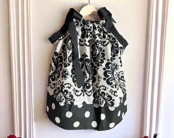 9 Months Pillowcase Dress - Black and White