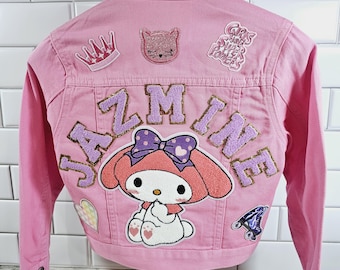 Pink Dreams Come True: My Melody Custom Pink Denim Jacket Awaits You! Now with Sewn on Patches