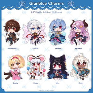 Granblue Fantasy Charms - 2.5in Double-Sided Acrylic Keychains