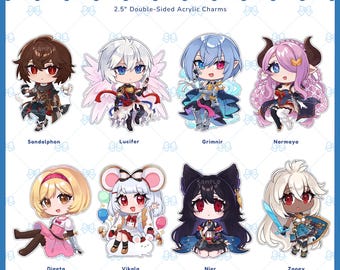 Granblue Fantasy Charms - 2.5in Double-Sided Acrylic Keychains